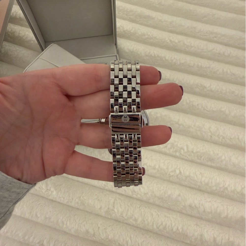 Michele Silver and White Watch - Picture 3 of 7